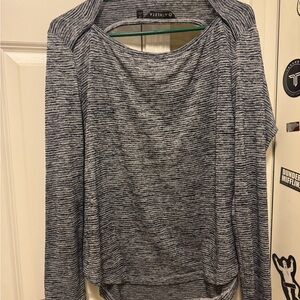 Athleta navy color Women's workout long sleeve open back shirt